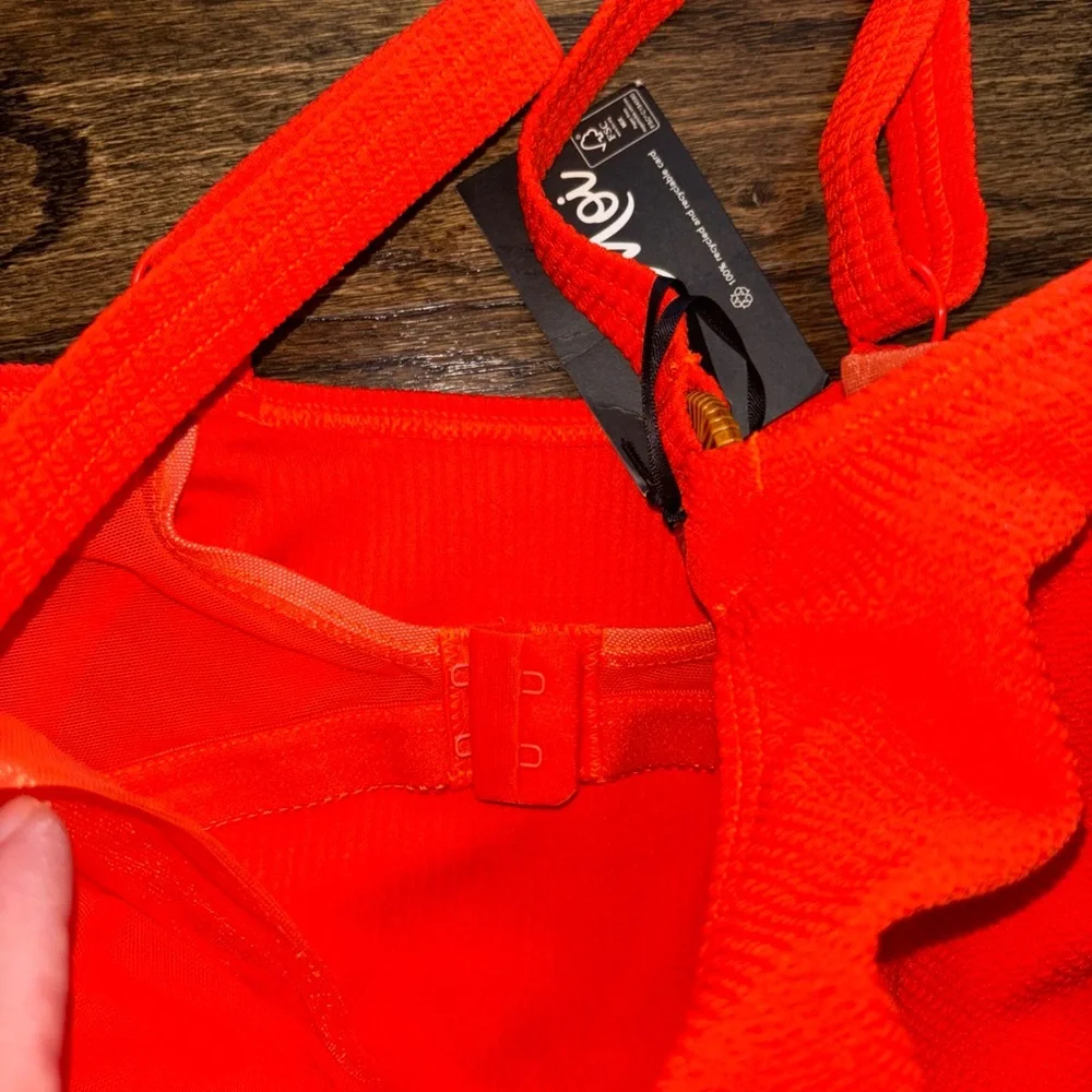 Textured Scoop One-Piece Swimsuit in Vibrant Orange - Picture 5 of 7